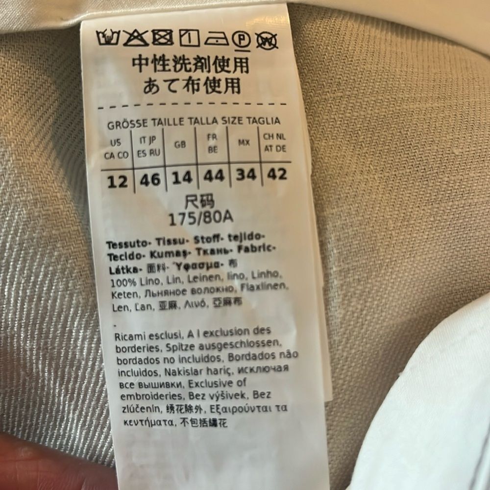 MaxMara Boemia Linen/Twill Pantsuit, Ivory, size 10 - Picture 15 of 16